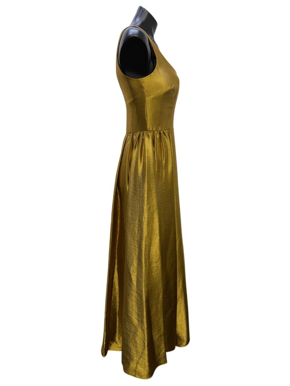 NWT Antonio Melani Gold Sleeveless Midi Dress Size 2 - Picture 3 of 7